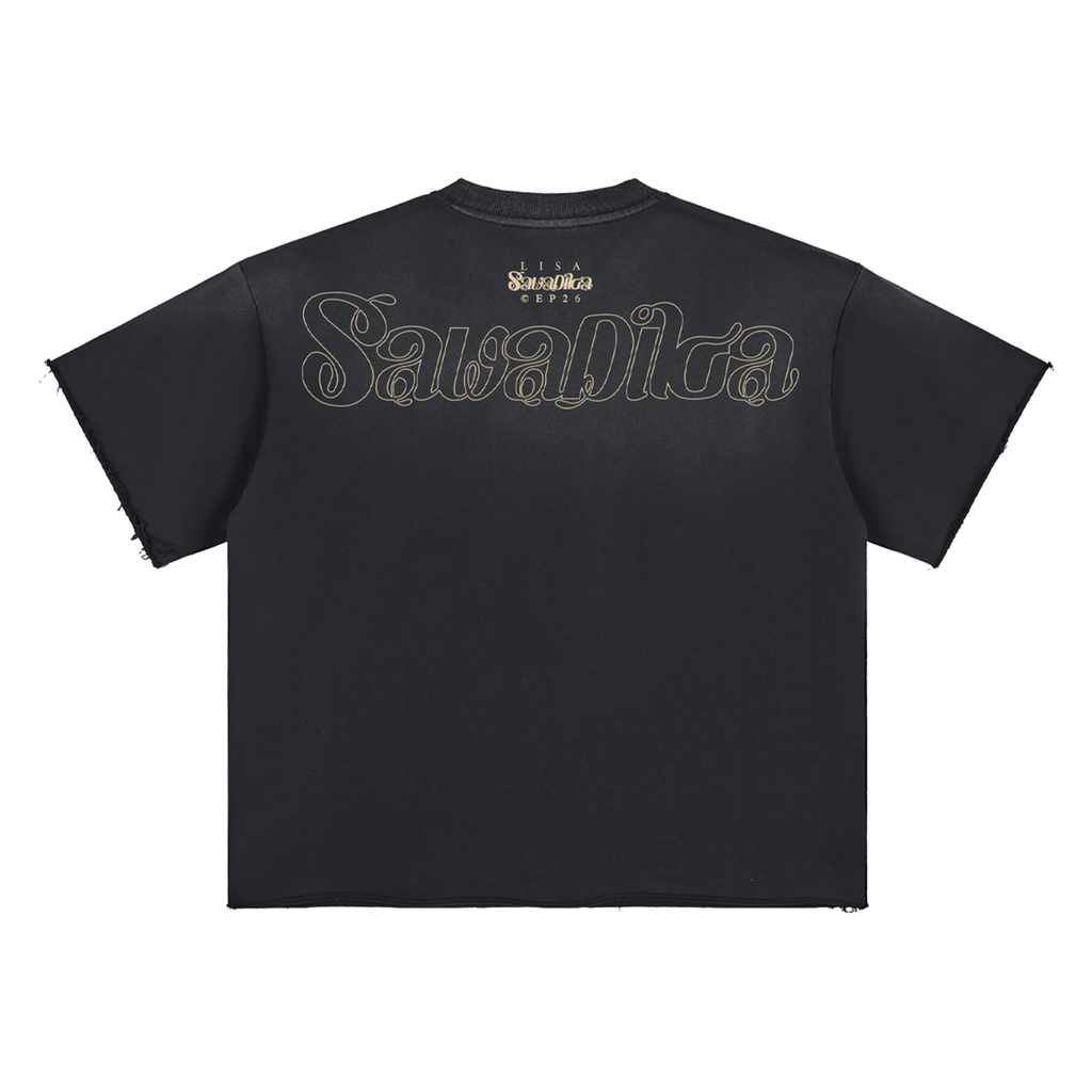 HELLO SAWADIKA SUN FADE BLACK TEE